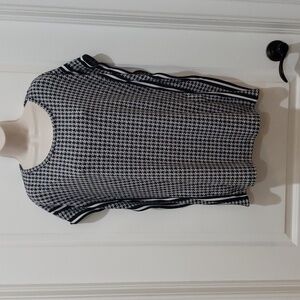 MICHAEL Michael Kors Women's Medium Black & White Houndstooth Print Top